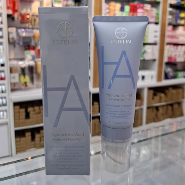 فوم شستشوی صورت هیالورونیک اسید استلین فیس واش براش دار انواع پوست 100 گرم | ESTELIN Hyaluronic Acid Hydrating Face Wash